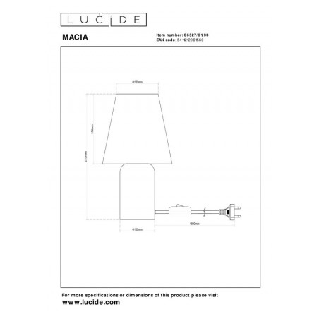 Lucide Lampa Stołowa Macia 06527/01/33 Zielony, Beżowy