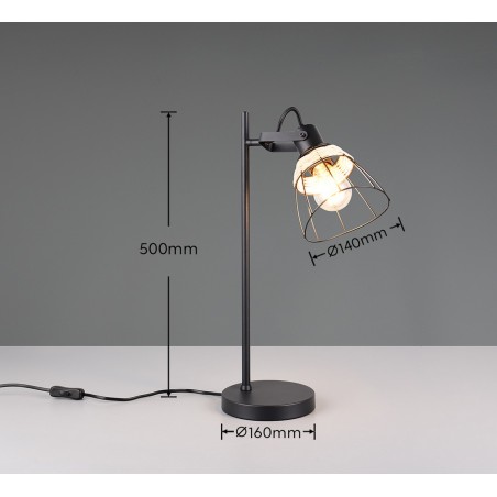 Rl Lampa Stołowa Jerome R56231032 Czarny, Naturalny