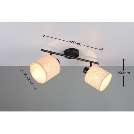 Rl Reflektor Ścienny Aimee R81852036 Czarny, Naturalny