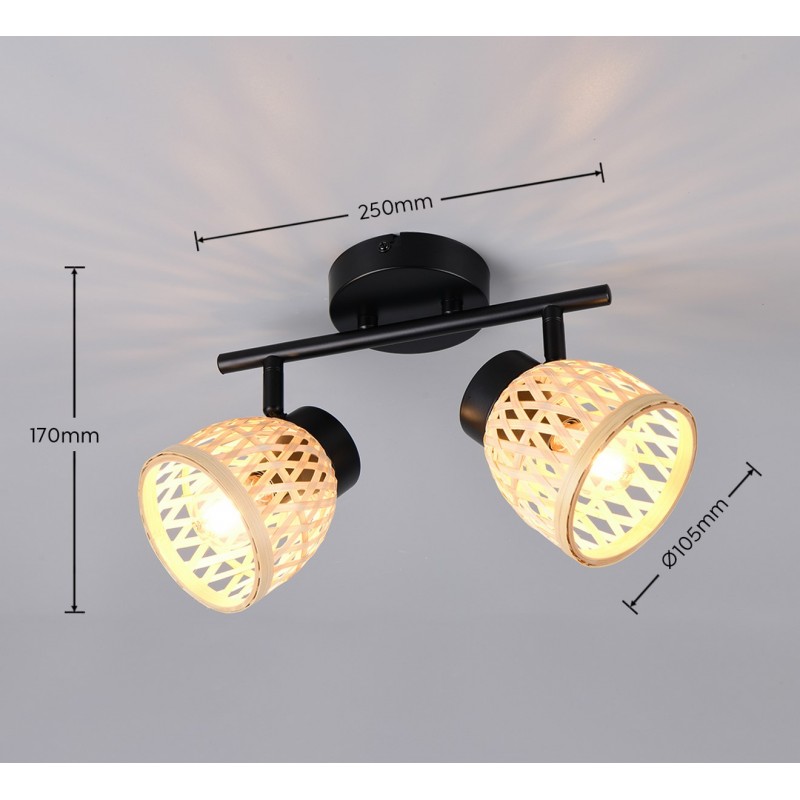 Rl Reflektor Ścienny Laurent R86092032 Czarny, Naturalny