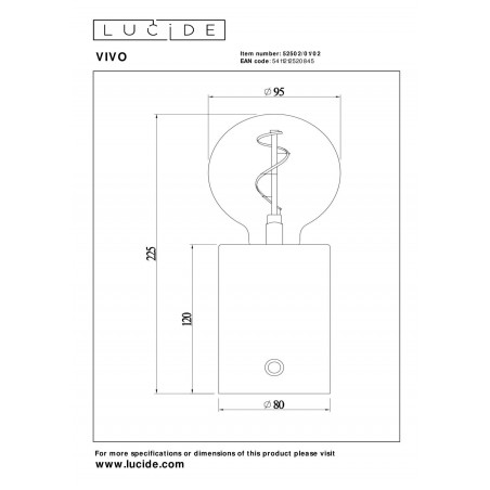 Lucide Lampa Stołowa Vivo 52502/01/02 Złoty I Odcienie Złota, Brązowy I Odcienie Brązu