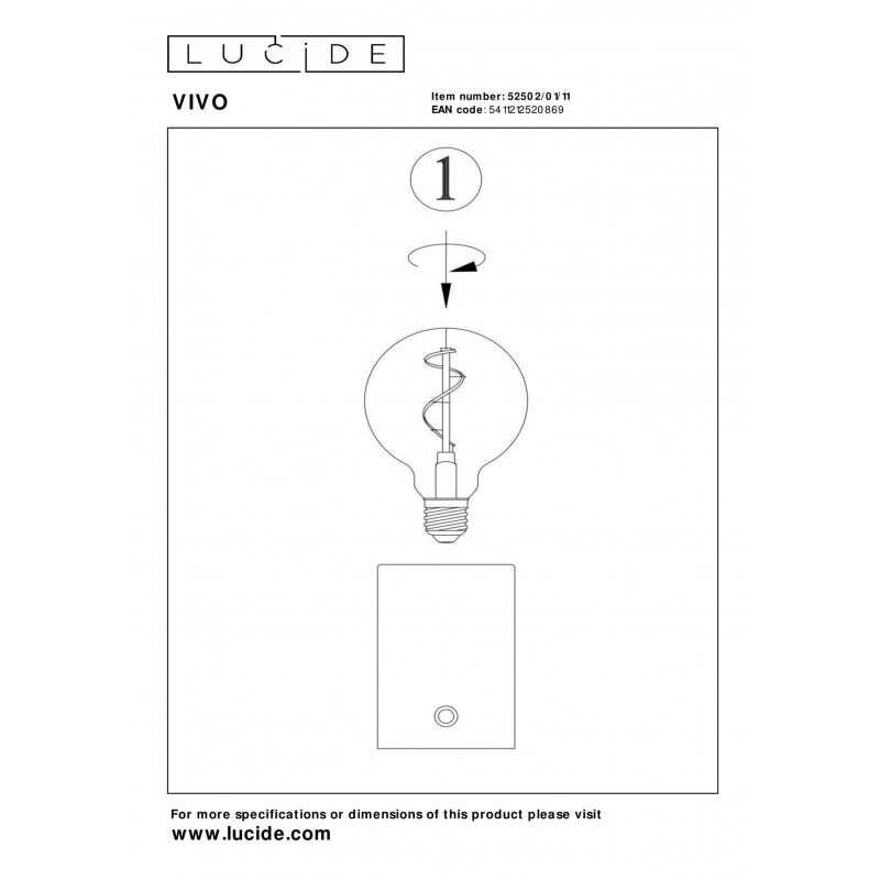 Lucide Lampa Stołowa Vivo 52502/01/11 Srebrny I Odcienie Srebra