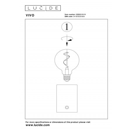 Lucide Lampa Stołowa Vivo 52502/01/11 Srebrny I Odcienie Srebra