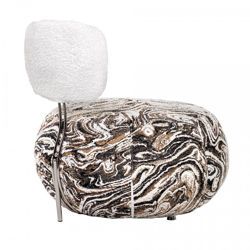 Fotel Low Teddy Beżowy Melanż