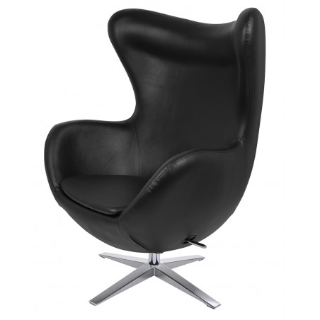 Fotel Egg Szeroki Pu Czarny
