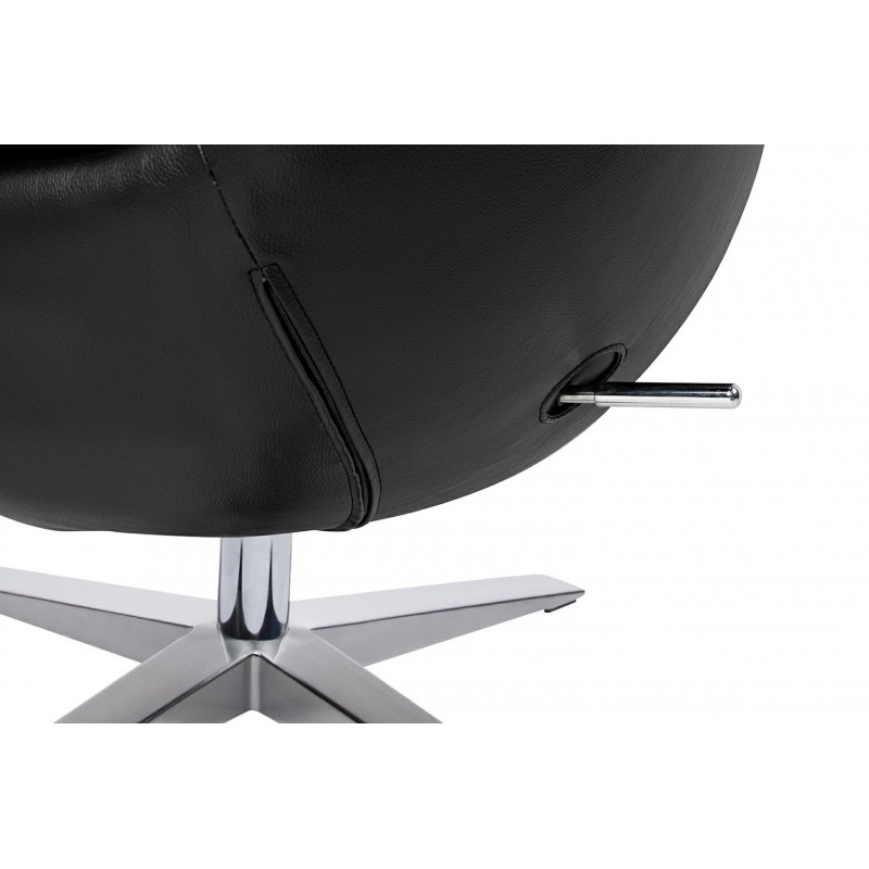 Fotel Egg Szeroki Pu Czarny