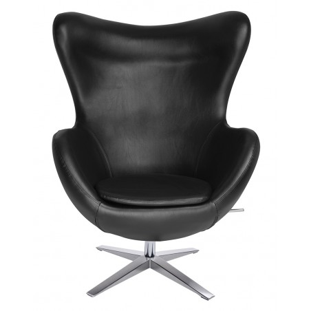 Fotel Egg Szeroki Pu Czarny