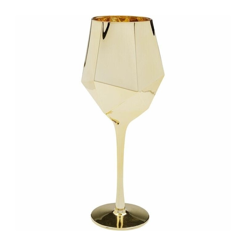 Kare Komplet Kieliszków Do Wina Diamond   660 Ml Złoty (4 Sztuki)