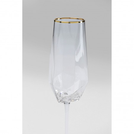 Kare Komplet Kieliszków Do Szampana       Diamond Rim 360 Ml (4 Sztuki)