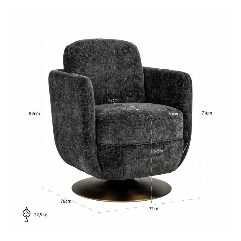 Richmond Fotel Obrotowy Turner Grafitowy