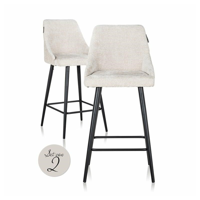 Richmond Zestaw Krzeseł Barowych Brooke   67 Jasny Beż - 2 Sztuki