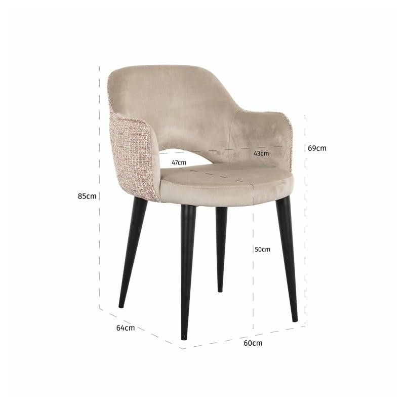 Richmond Krzesło Giovanna Beżowy Welur    / Trendy Róż