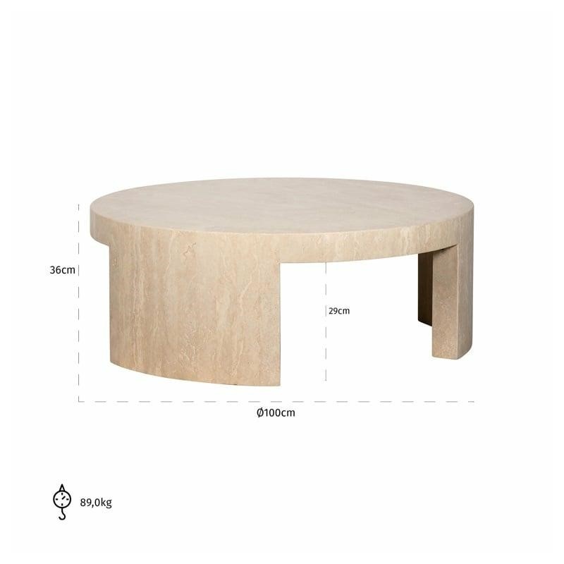 Richmond Stolik Kawowy Okrągły Biltmore   Beżowy