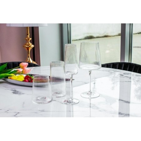 Kare Komplet 4 Szklanek Riffle 440Ml      Transparentny