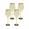 Kare Komplet Kieliszków Do Wina Diamond   660 Ml Złoty (4 Sztuki)