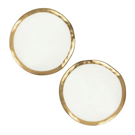 Kare Talerz Bell 38 Cm Biało-Złoty