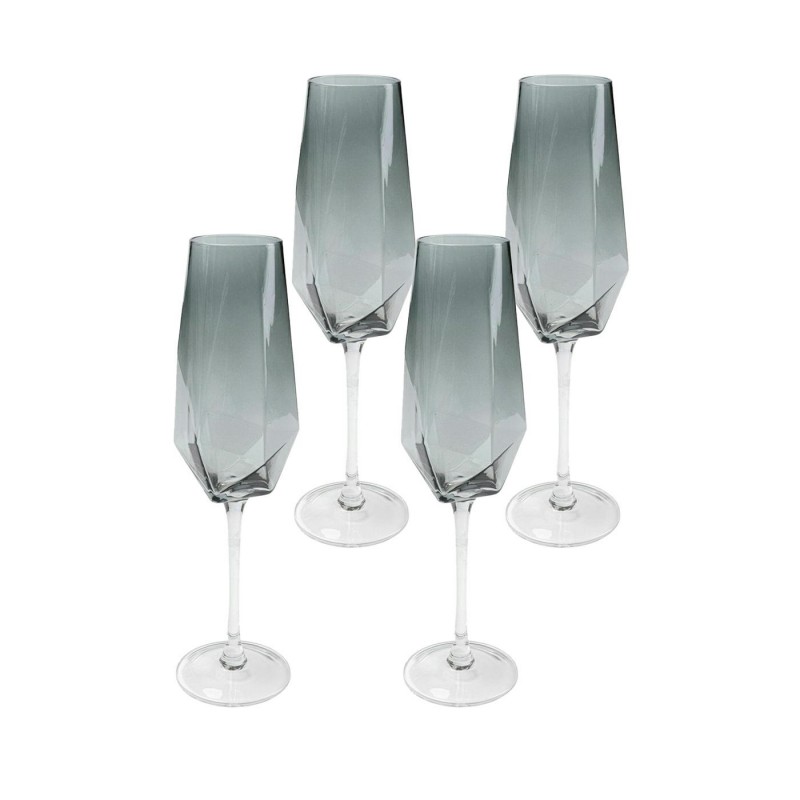 Kare Komplet Kieliszków Do Szampana       Diamond Smoke 365 Ml (4 Sztuki)