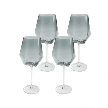 Kare Komplet Kieliszków Do Wina Diamond   Smoke 660 Ml (4 Sztuki)