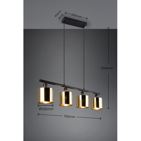 Rl Lampa Wisząca Nowoczesna Jason R36304079 Złoty I Odcienie Złota