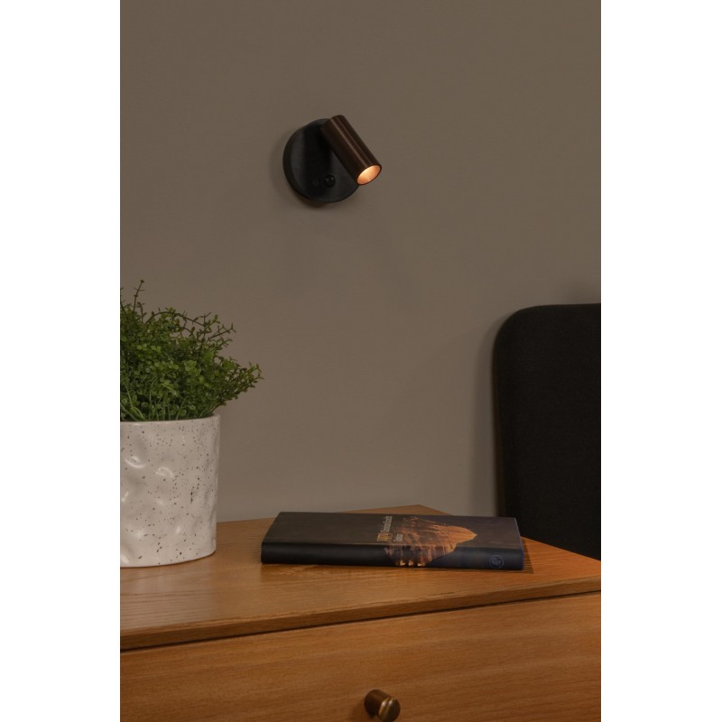 Lucide Kinkiet Toni 29934/02/15 Szary I Odcienie Szarości, Czarny