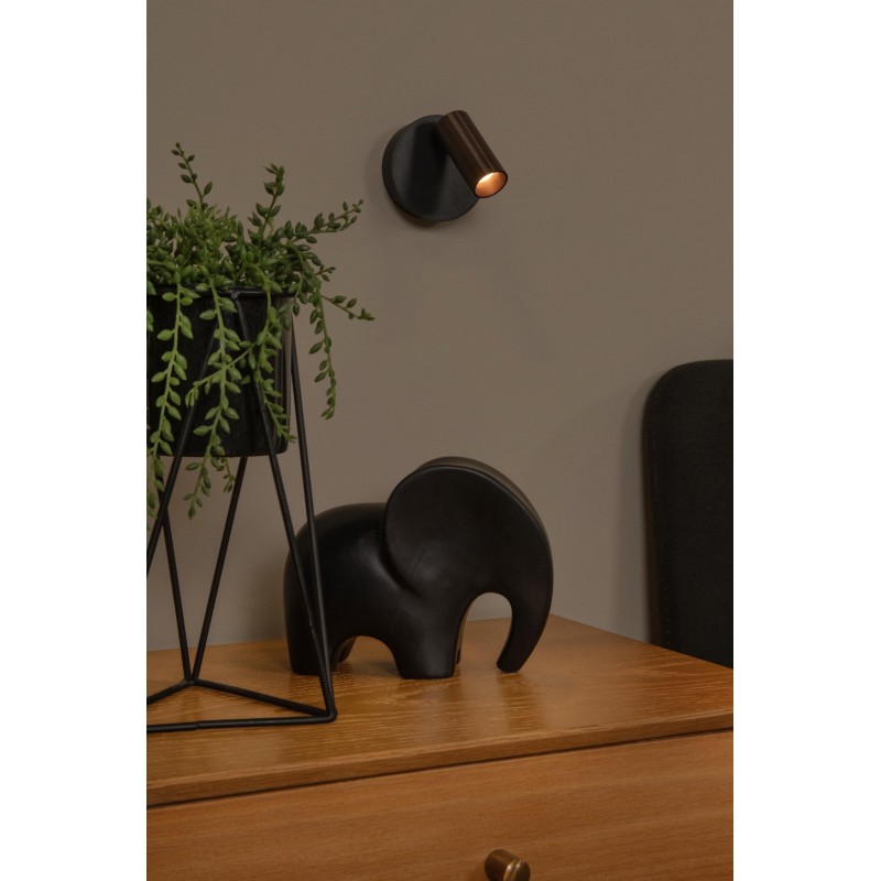 Lucide Kinkiet Toni 29933/02/96 Brązowy I Odcienie Brązu, Czarny