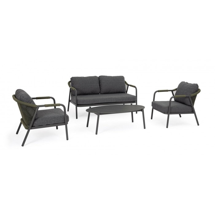 Bizzotto Zestaw Wypocznkowy Ogrodowy      Miravet Antracyt / Zielony