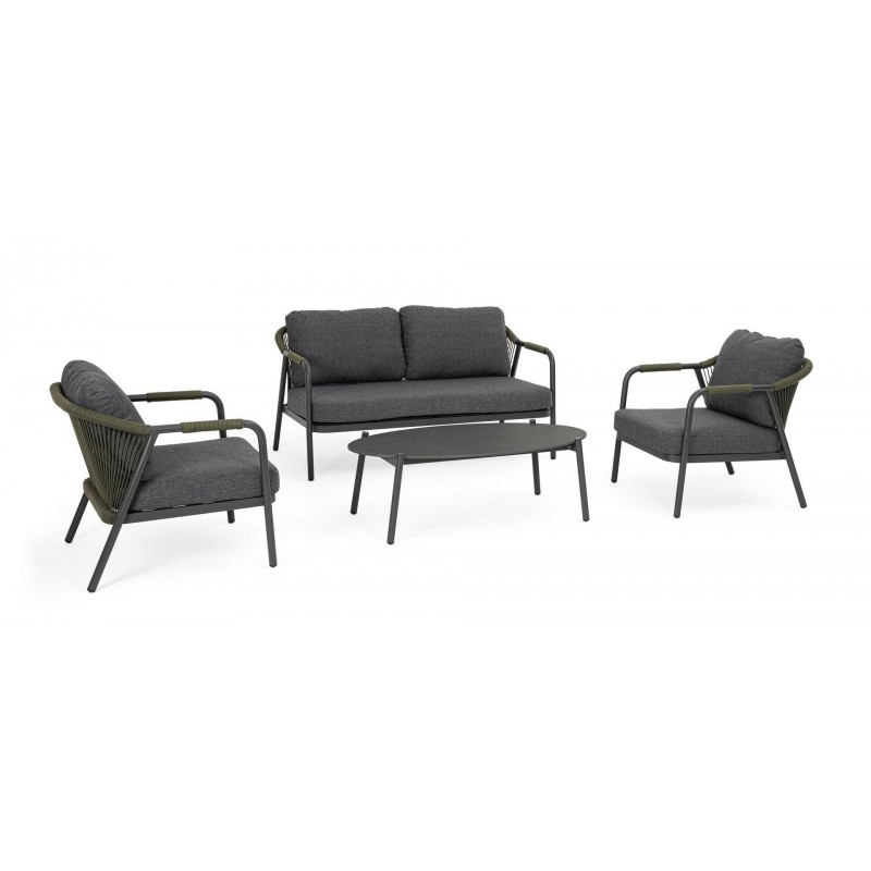 Bizzotto Zestaw Wypocznkowy Ogrodowy      Miravet Antracyt / Zielony