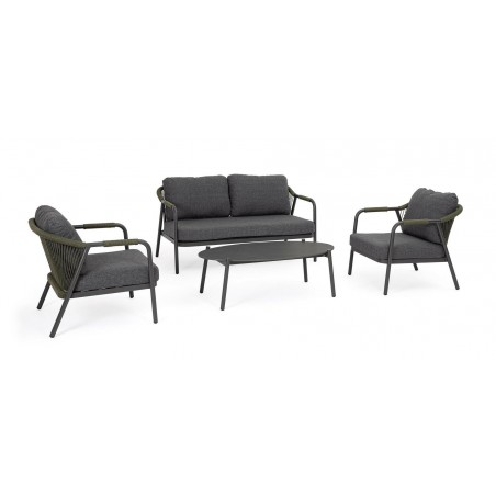 Bizzotto Zestaw Wypocznkowy Ogrodowy      Miravet Antracyt / Zielony