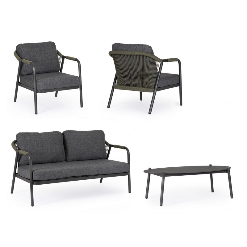 Bizzotto Zestaw Wypocznkowy Ogrodowy      Miravet Antracyt / Zielony