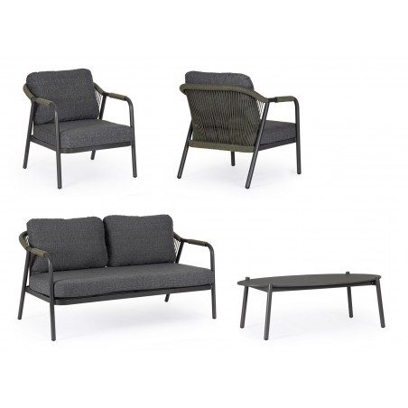 Bizzotto Zestaw Wypocznkowy Ogrodowy      Miravet Antracyt / Zielony