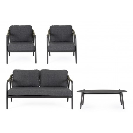 Bizzotto Zestaw Wypocznkowy Ogrodowy      Miravet Antracyt / Zielony