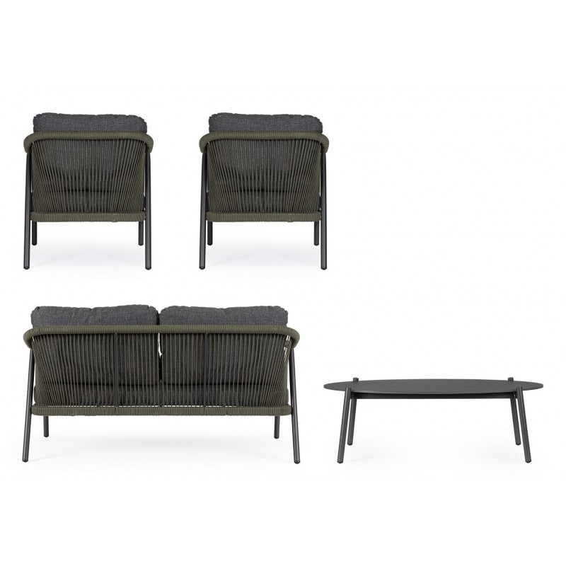 Bizzotto Zestaw Wypocznkowy Ogrodowy      Miravet Antracyt / Zielony