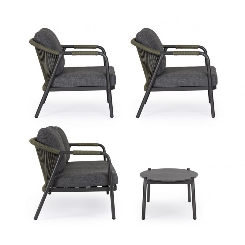 Bizzotto Zestaw Wypocznkowy Ogrodowy      Miravet Antracyt / Zielony