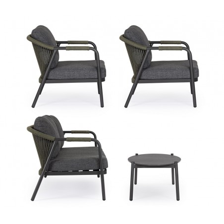 Bizzotto Zestaw Wypocznkowy Ogrodowy      Miravet Antracyt / Zielony