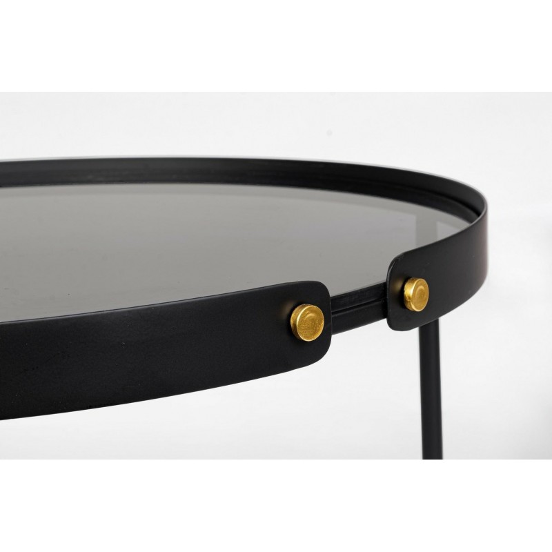 Bizzotto Zestaw Stolików Kawowych Zeina   Round Czarny