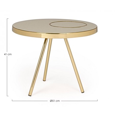 Bizzotto Stolik Kawowy Kesar Beżowy /     Złoty