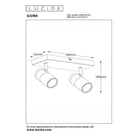 Lucide Lampa Natynkowa Gorik 53909/02/30 Czarny, Złoty I Odcienie Złota