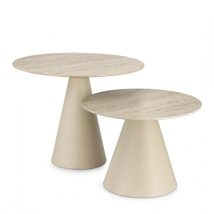 Bizzotto Zestaw Stolików Kawowych Hardy   Beżowy