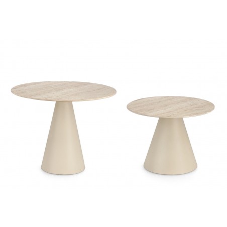 Bizzotto Zestaw Stolików Kawowych Hardy   Beżowy