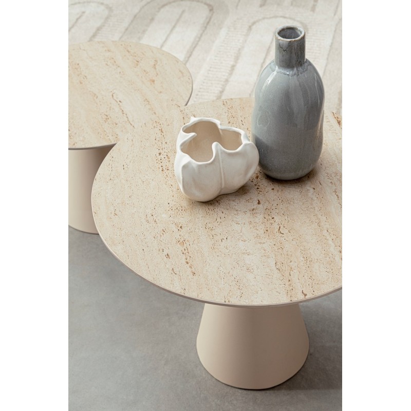 Bizzotto Zestaw Stolików Kawowych Hardy   Beżowy