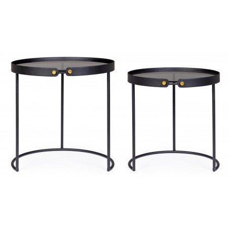 Bizzotto Zestaw Stolików Kawowych Zeina   Round 92 Czarny