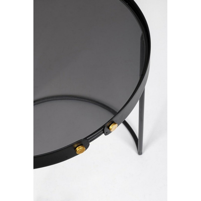 Bizzotto Zestaw Stolików Kawowych Zeina   Round 92 Czarny