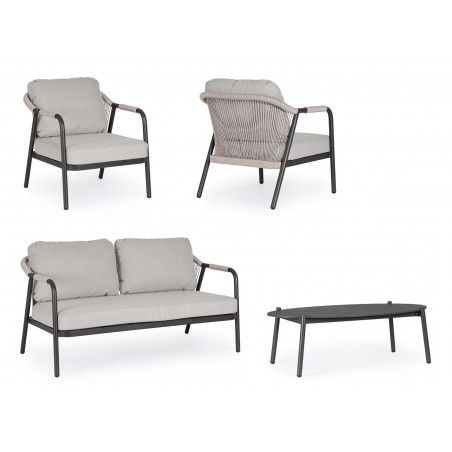 Bizzotto Zestaw Wypocznkowy Ogrodowy      Miravet Antracyt / Beż