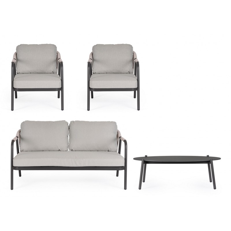 Bizzotto Zestaw Wypocznkowy Ogrodowy      Miravet Antracyt / Beż