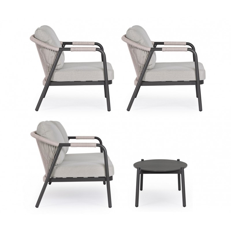 Bizzotto Zestaw Wypocznkowy Ogrodowy      Miravet Antracyt / Beż