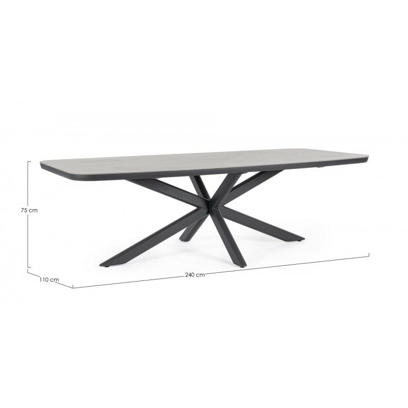 Bizzotto Stół Ogrodowy Isacco 240X110     Antracyt
