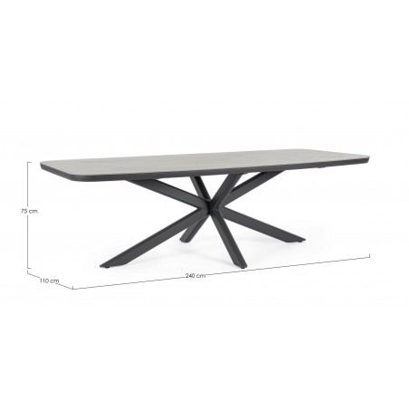 Bizzotto Stół Ogrodowy Isacco 240X110     Antracyt