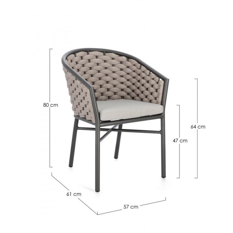 Bizzotto Krzesło Ogrodowe Margalida       Antracyt / Beż