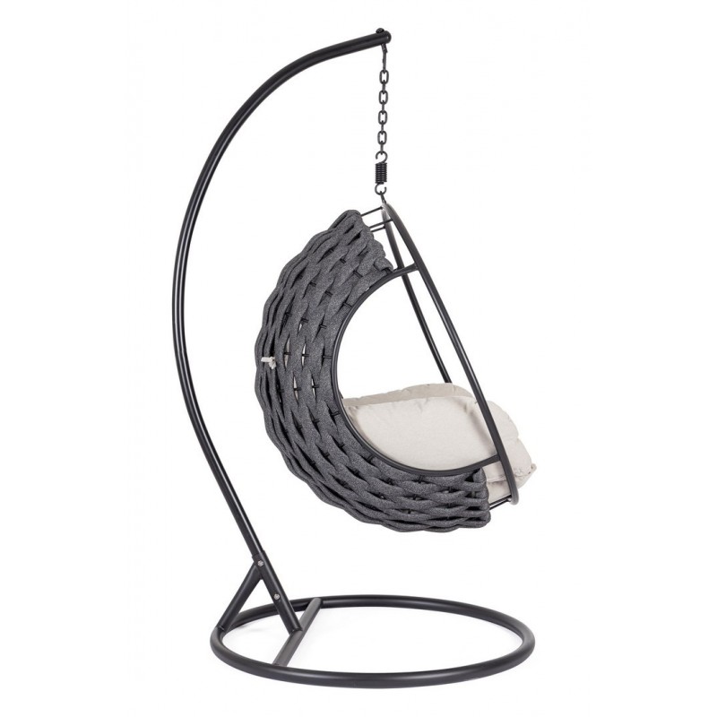 Bizzotto Fotel Wiszący Ogrodowy           Galapagos Beżowy / Czarny