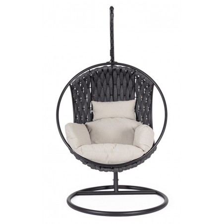 Bizzotto Fotel Wiszący Ogrodowy           Galapagos Beżowy / Czarny